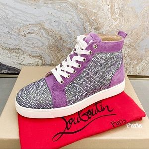 $2,995 Christian Louboutin Louis Strass Sneakers 40 10 Black